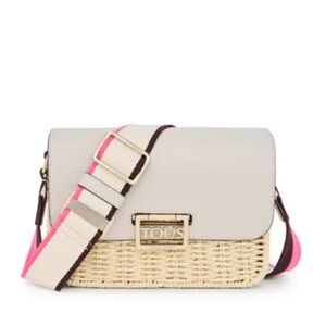 TOUS Beige Raffia Legacy Summer Crossbody Bag